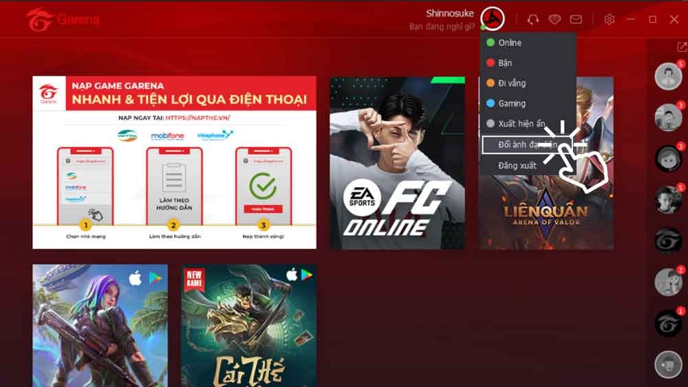 Cách đổi avatar Liên Quân bằng ảnh của mình trên Garena