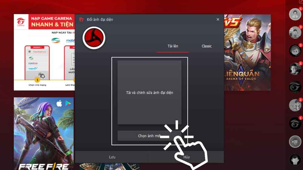 Cách đổi avatar Liên Quân bằng ảnh của mình trên Garena